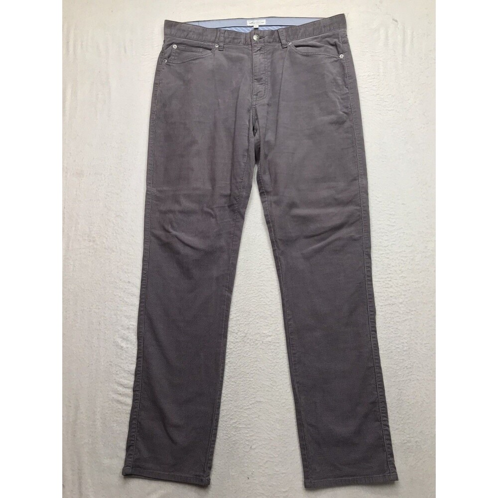 PETER MILLAR Superior Soft Corduroy Pants Men 36x33 Charcoal Gray 5 Pocket